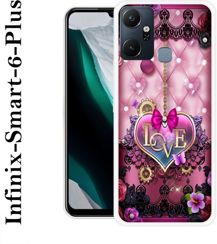 SUPERCASE Back Cover for Infinix Smart 6 Plus  (Pink, Gold, Silicon)