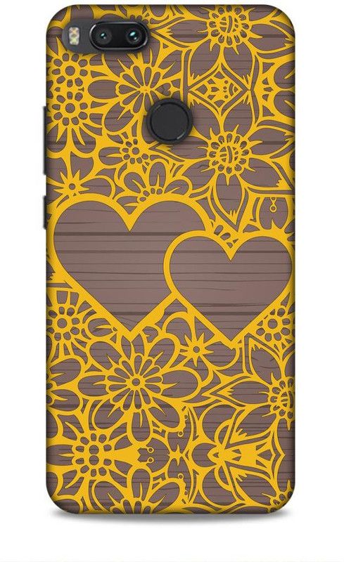 Keviv Back Cover for Mi A1  (Brown, Yellow, 3D Case, Pack of: 1)