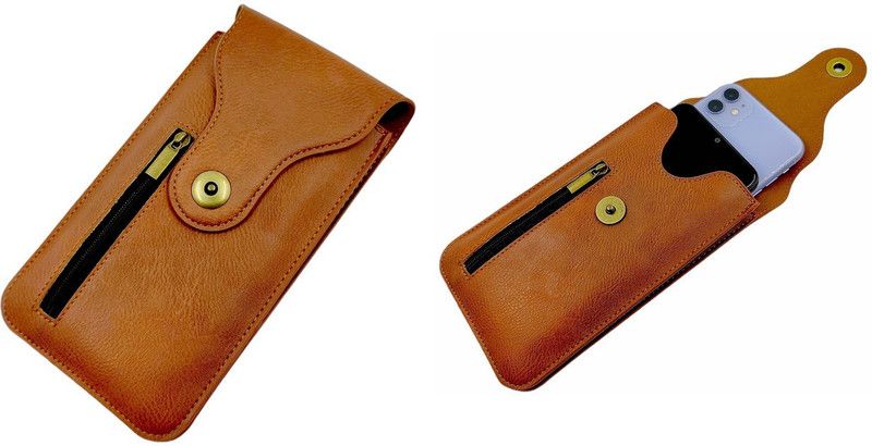 realtech Pouch for Oppo A16s / Oppo A16K  (Brown, Holster, Pack of: 1)