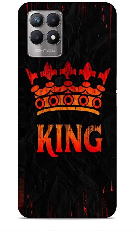 CRAFTARA Back Cover for Realme 8i  (Orange, Black)