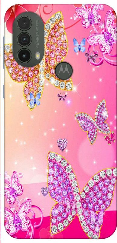 SIMAWAT Back Cover for Motorola Moto E40  (Pink, Gold, Grip Case, Silicon, Pack of: 1)