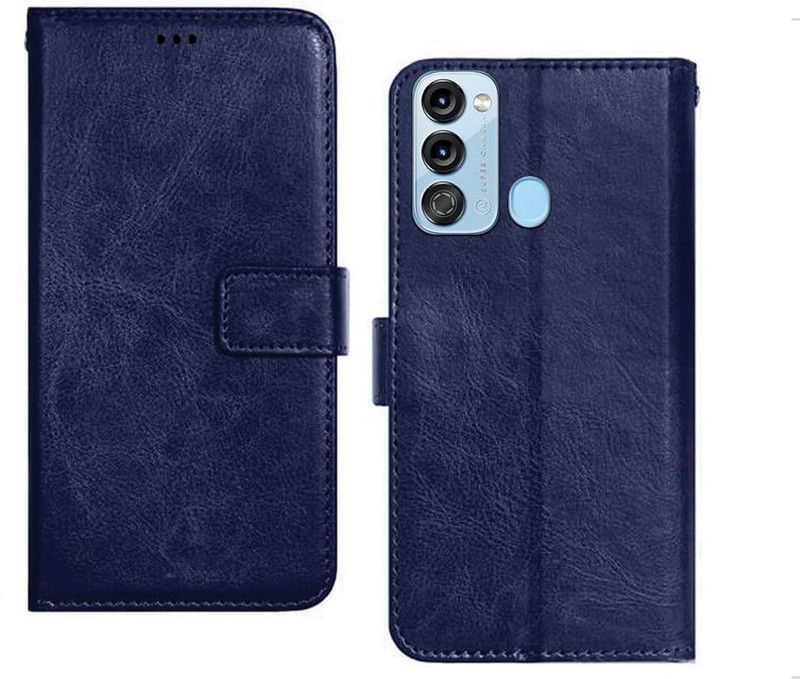 Coverage Flip Cover for Vision 3  (Blue, Pack of: 1)