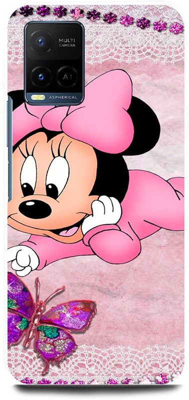 play fast Back Cover for Vivo Y21, V2111 MICKEY, MOUSE, MINNIE, MOUSE, DOLL, TEDDY, LOVE  (Pink, Hard Case, Pack of: 1)