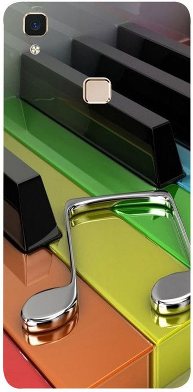Golden Mask Back Cover for Vivo V3 Max Multicolor Piano Musical Code  (Multicolor, Waterproof, Silicon)