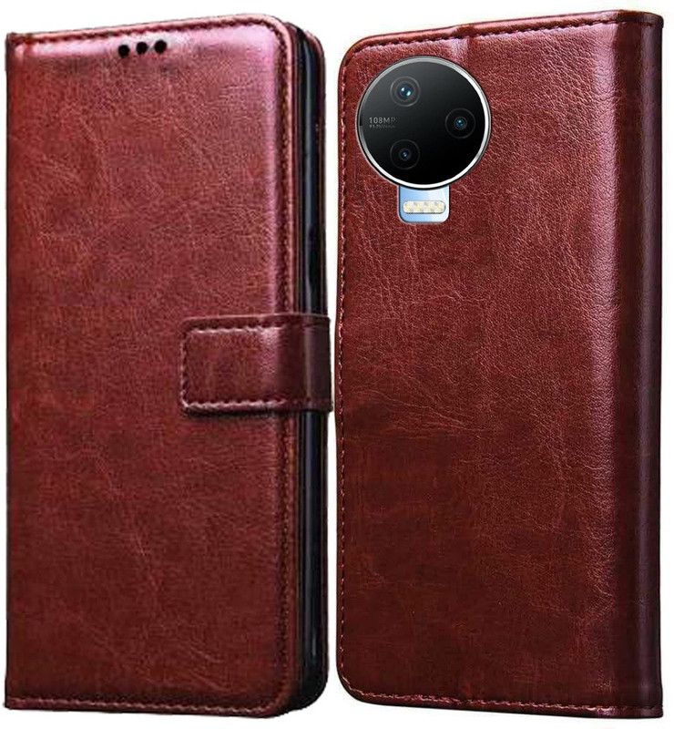 Flocculent Flip Cover for Infinix Note 12 Pro  (Brown, Shock Proof, Pack of: 1)