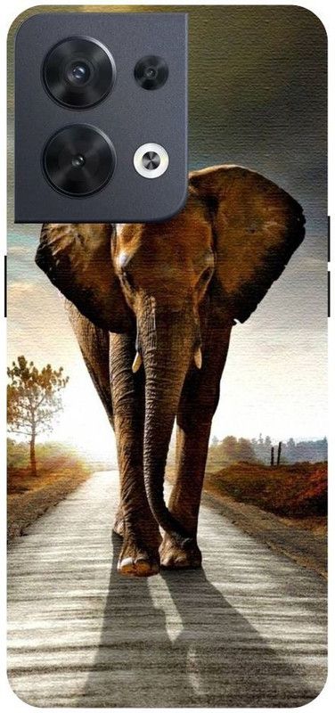 Wall Art Back Cover for OPPO RENO 8 (5G) Elephant, Animals, Mast Mast Printed  (Multicolor, Dual Protection, Pack of: 1)