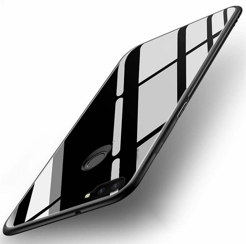 Europe Mart Back Cover for RealMe 2 Pro Luxurious Toughened Glass Back Case with Shockproof  (Black, Grip Case, Pack of: 1)