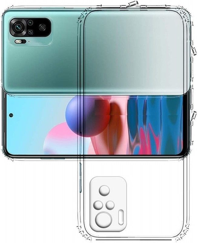 Phone Back Cover Back Cover for Redmi Note 10  (Transparent, White, Grip Case, Pack of: 1)