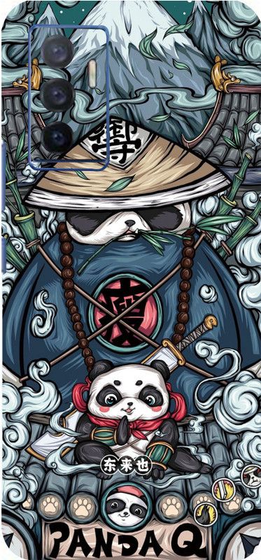 Mclaxa Ninja Panda Back Skin Gaurd For VIVO V 23 E, Ninja Panda, VIVO V 23 E Mobile Skin  (Ninja Panda With Super Matte Finish)