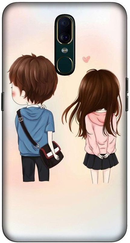 CROKIAN Back Cover for Oppo F11 Cute couple Back Cover  (Multicolor, Hard Case, Pack of: 1)