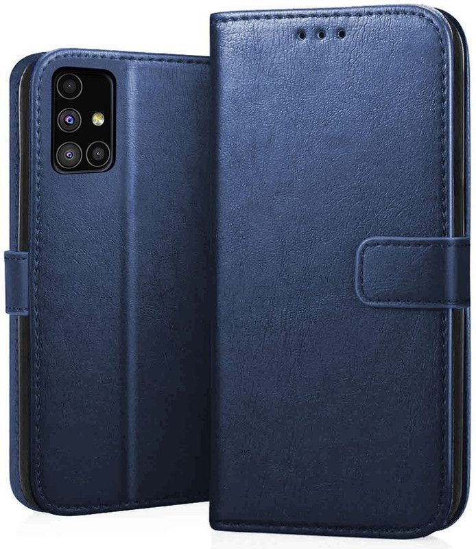 GROOZ Flip Cover for Samsung Galaxy M51  (Blue, Dual Protection, Pack of: 1)
