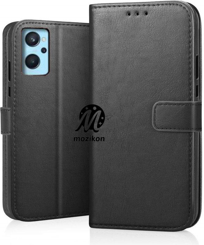MOZIKON Flip Cover for realme 9i  (Black, Dual Protection, Pack of: 1)