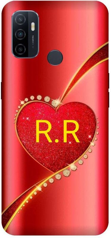 PHONE WALEY.COM Back Cover for OPPO A33 (4G) , CPH2137 ,RR, R LOVES, RR NAME, RR Love Printed  (Orange, Hard Case, Pack of: 1)