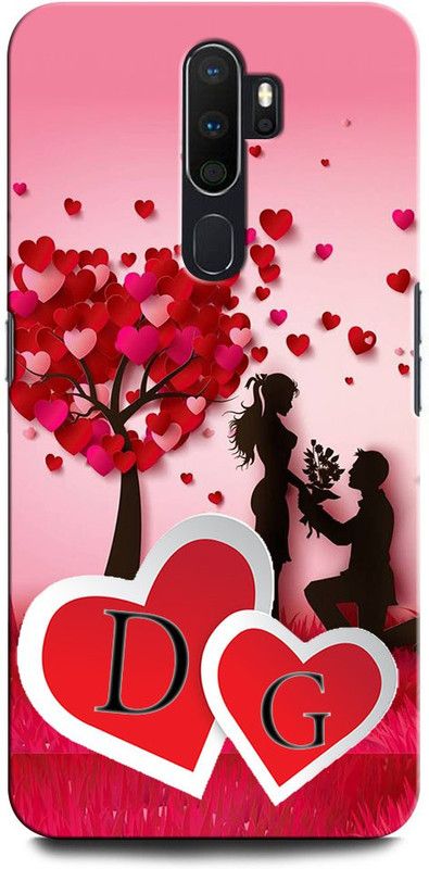 GRAFIQE Back Cover for OPPO A9 2020 DG, D LOVE G, G LOVE D, D LETTER, G LETTER, DG NAME  (Multicolor, Shock Proof)