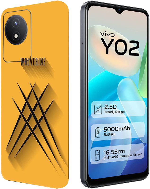 Skinex Vivo Y02 Mobile Skin  (Multicolor Mobile Skin With camera protector (Back + Camera + Side))
