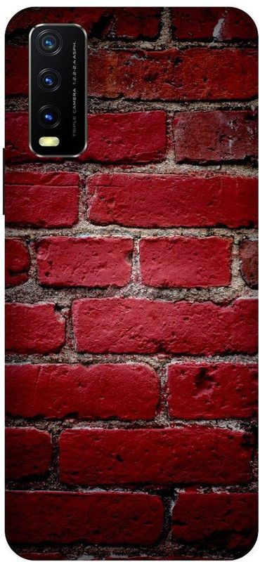 SSMORYA Back Cover for Vivo Y20, Vivo Y20i, Red Wall Printed  (Multicolor, Hard Case, Pack of: 1)