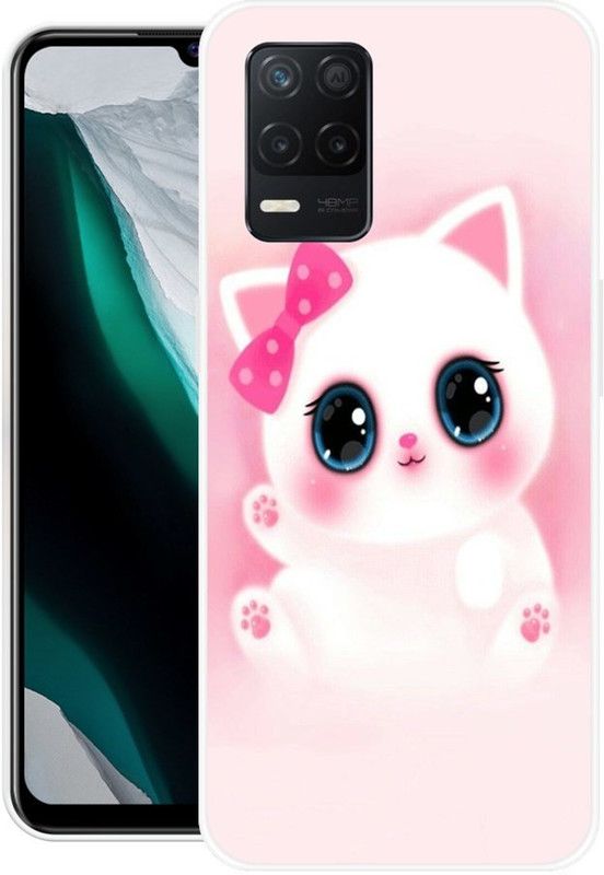 redfly Back Cover for Realme Narzo 8s 5G, Realme Narzo 30 5G, Realme 8 5G, Realme 9 5G  (Pink, White, Silicon)