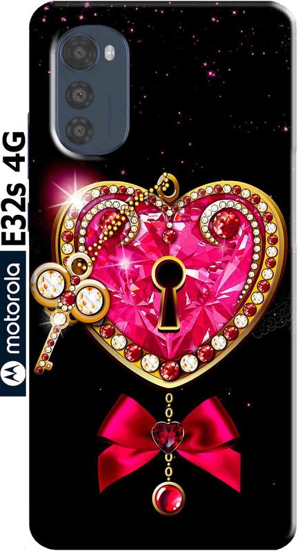 YornoSis Back Cover for Motorola E32s 4G  (Pink, Black, Silicon, Pack of: 1)