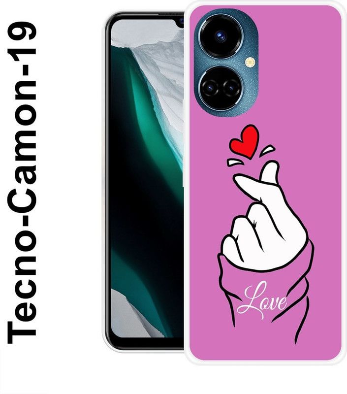 KLC Back Cover for Tecno Camon 19  (Purple, White, Grip Case, Silicon)