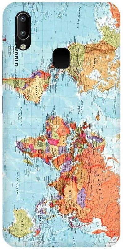 URCHIN Back Cover for Vivo Y91 world map, cool, map, naksha, world  (Multicolor, Shock Proof, Pack of: 1)