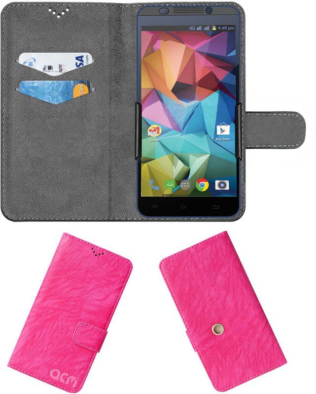 ACM Flip Cover for Spice Stellar 519 4g  (Pink, Cases with Holder, Pack of: 1)