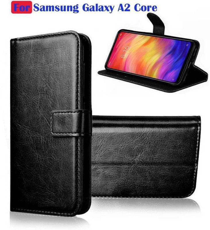 Finely Flip Cover for Samsung Galaxy A2 Core  (Black, Pack of: 1)