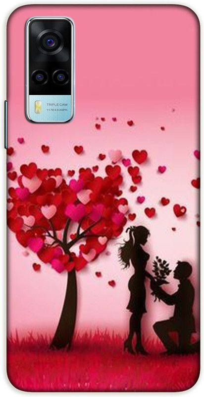 iprinto Back Cover for Vivo Y53s,Vivo Y51A I Love You Back Cover  (Pink, Hard Case, Pack of: 1)