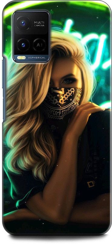 KEYCENT Back Cover for Vivo Y21A, V211 GIRL, HOOD, ANIME, MASK, CUTE GIRL, SPARKS, GLANCE, DOLL  (Multicolor, Shock Proof, Pack of: 1)