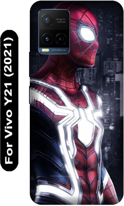 SSMORYA Back Cover for Vivo Y21 2021, Vivo V2111, Spiderman Printed  (Multicolor, Hard Case, Pack of: 1)