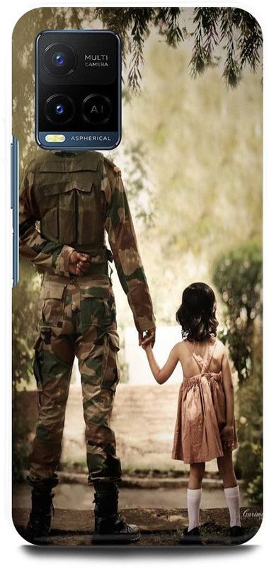 FIKORA Back Cover for Vivo Y21A, V2111, INDIAN, ARMY, SOLDIER, COMOFLAG  (Khaki, Hard Case, Pack of: 1)