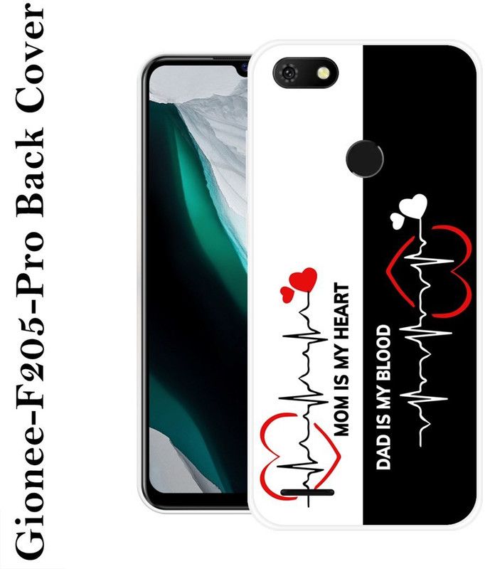 VITARO Back Cover for Gionee F205 Pro  (Black, White, Silicon)