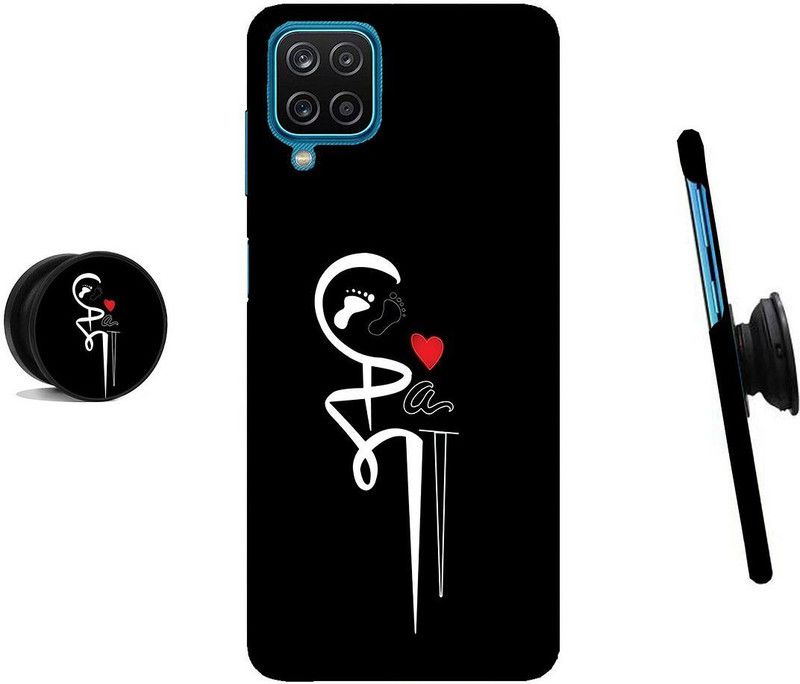 ZAPPY Back Cover for Samsung Galaxy M12, Samsung Galaxy A12, Samsung Galaxy F12  (Black, White)