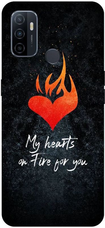 URCHIN Back Cover for Oppo A53 my heart fire for you, Love, Sweet Couple, Cut Kids, Girl, boy, Together  (Multicolor, Shock Proof, Pack of: 1)