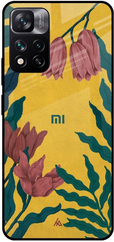 Hocopoco Back Cover for Mi 11i  (Yellow, Green, Grip Case, Silicon, Pack of: 1)