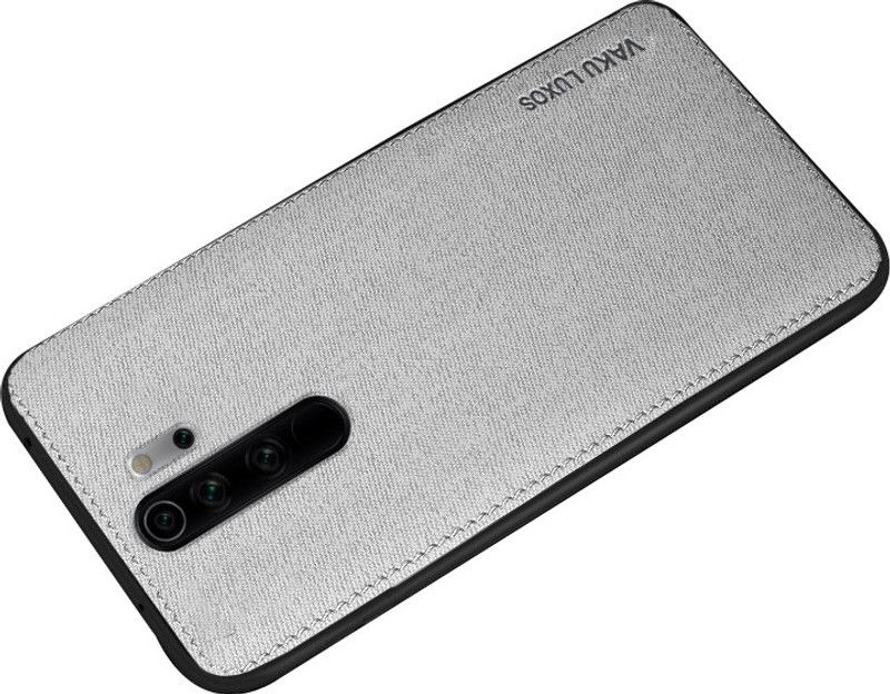 Vaku Luxos Back Cover for Redmi Note 8 Pro Luxico Series Hand-Stitched Cotton Textile Water-proof Case  (Grey, Shock Proof, Pack of: 1)