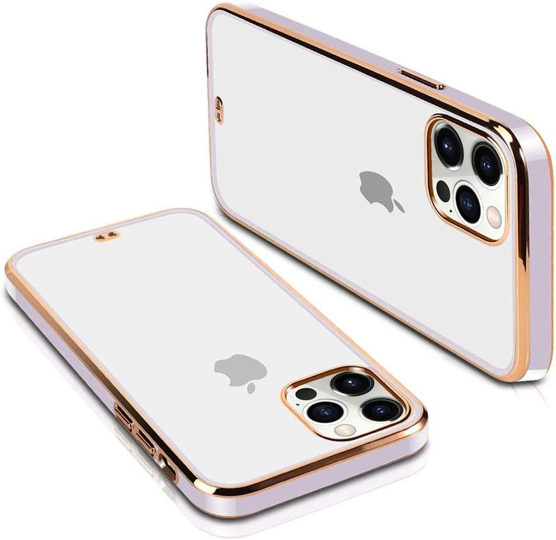 ClickAway Back Cover for Apple iphone 13 Pro |Electroplated Square Platting Chrome Case  (Purple, Flexible, Pack of: 1)