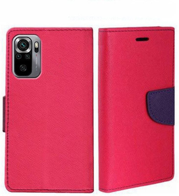 Mehsoos Flip Cover for Redmi Note 10, Redmi Note 10S, Redmi Note 11SE  (Pink, Dual Protection, Pack of: 1)
