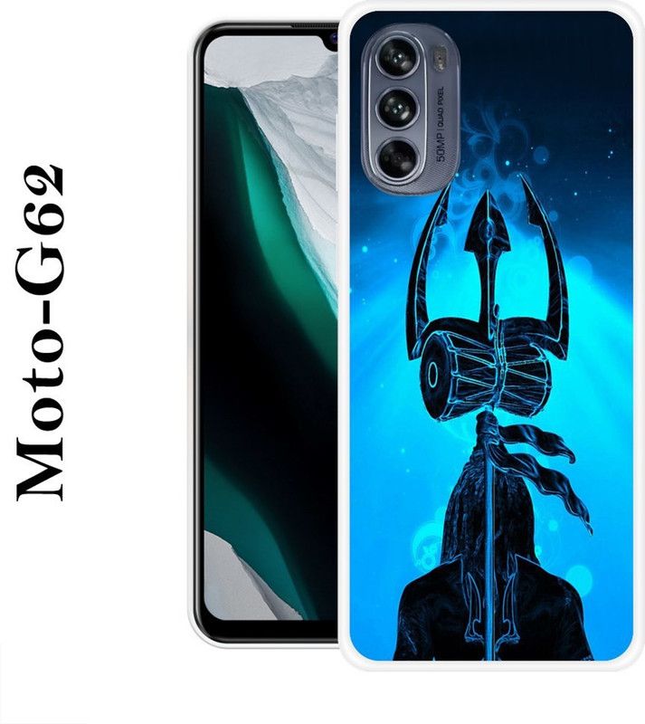 SIMAWAT Back Cover for Motorola Moto G62  (Black, Blue, Grip Case, Silicon)