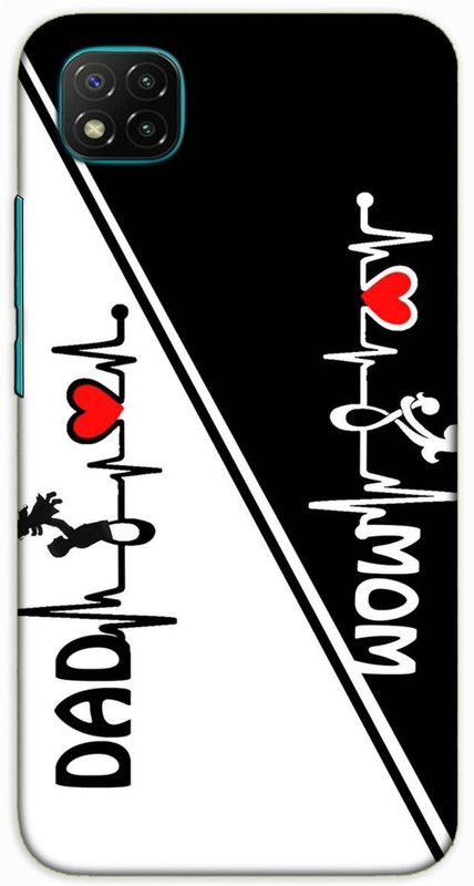 iprinto Back Cover for Poco C3 Mom And Dad Mom & Dad Love Back Cover  (White, Hard Case, Pack of: 1)