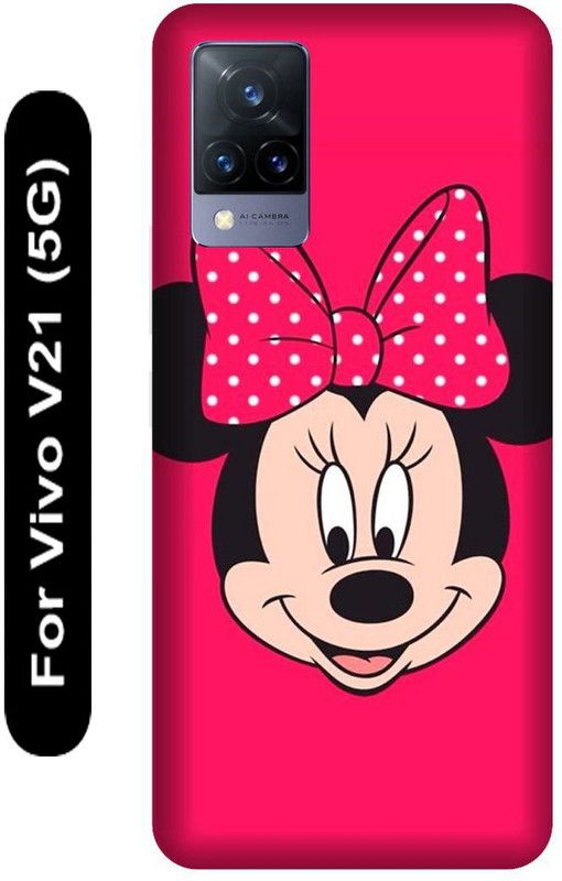 SSMORYA Back Cover for Vivo V21 5G, Pink Cute Mickey Printed  (Multicolor, Hard Case, Pack of: 1)