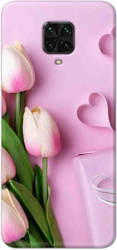 NDCOM Back Cover for POCO M2 Pro White Pink Flowers Printed  (Multicolor, Hard Case, Pack of: 1)