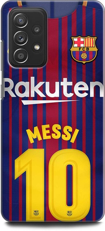 Afterglow Back Cover for SAMSUNG Galaxy A52 MESSI, LIONE MESSI, FOOTBALL, MESSI 10, BARCELONA, JERSEY, SPORTS  (Multicolor, Shock Proof)