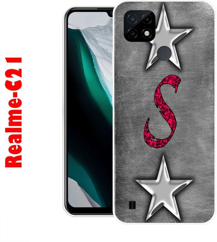 CellWorld Back Cover for Realme C21  (Grey, Red, Silicon)