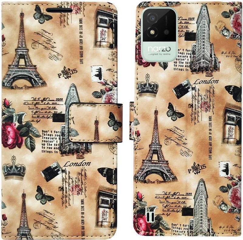 AD Enterprises Flip Cover for Realme Narzo 50i  (Brown, Magnetic Case, Pack of: 1)