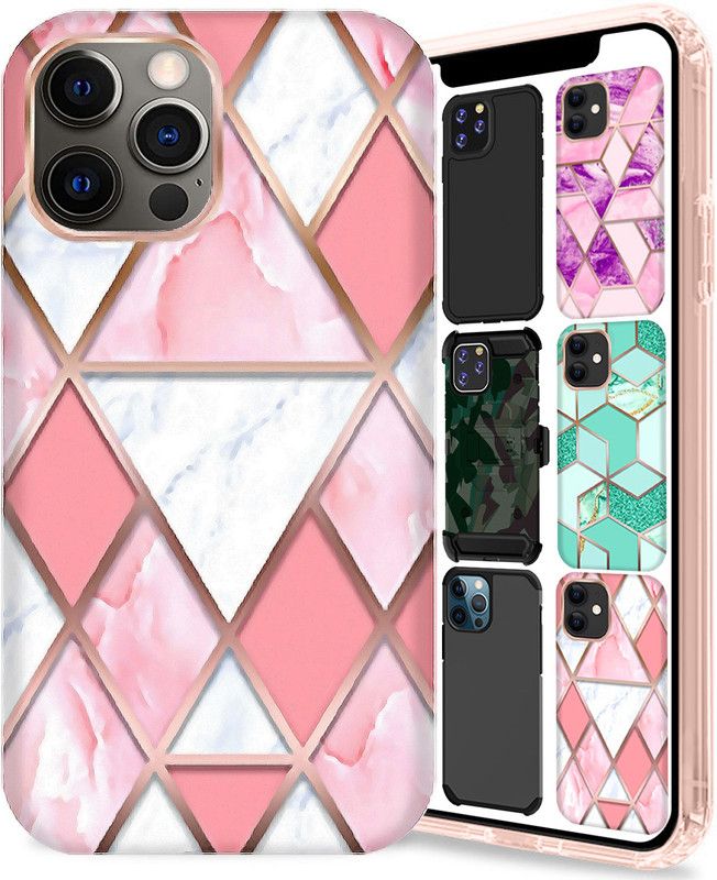 DuraSafe Cases Back Cover for iPhone 12 PRO Max - 6.7 Inch 2020 Lightweight Slim Embedded Print Soft Silicone Cover  (Pink, 3D Case, Silicon, Pack of: 1)