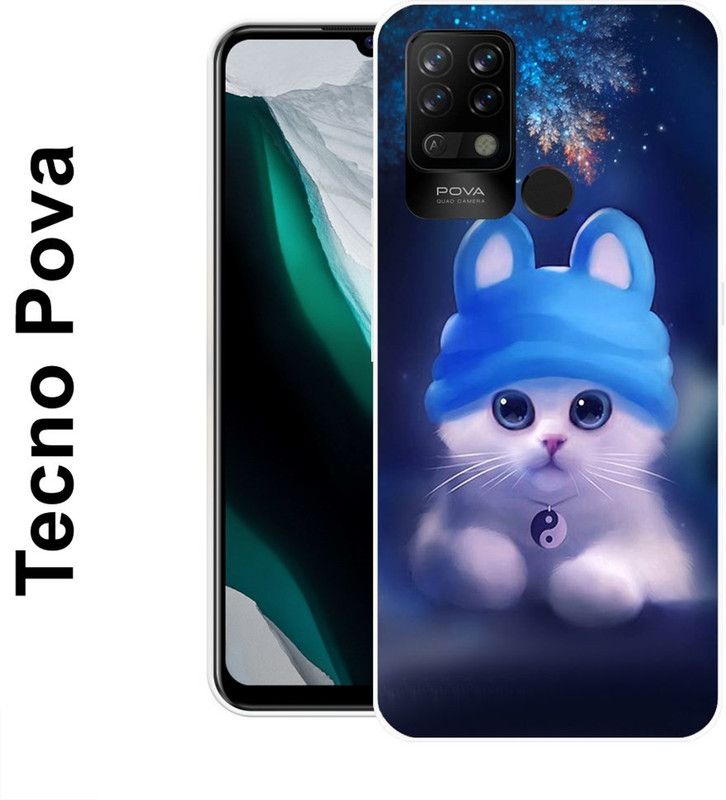 redfly Back Cover for Tecno Pova  (Blue, White, Grip Case, Silicon)