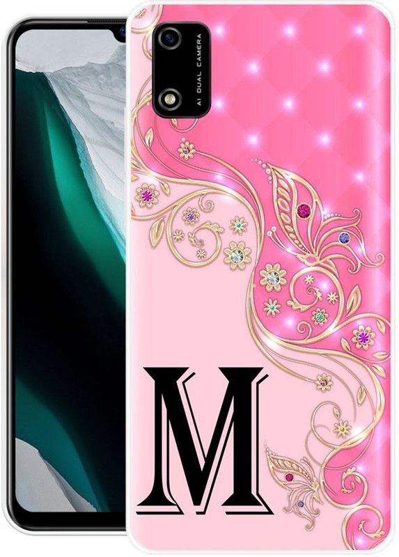REALKING Back Cover for Itel A23 Pro  (Pink, Black, Silicon)