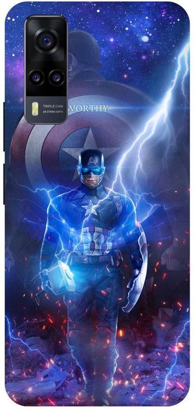 THE NARAYANA COLLECTIONS Back Cover for VIVO Y51 (2020)- V2030-THOR,CAPTAIN,AMERICA,AVENGERS  (Multicolor, Hard Case, Pack of: 1)