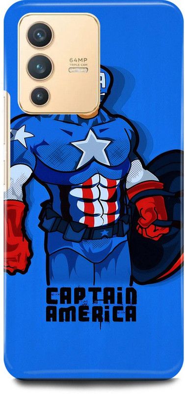 FIKORA Back Cover for Vivo V23 5G , V2130, CAPTAIN, AMERICA, AVENGER, AVENGERS, SHIELD  (Blue, Hard Case, Pack of: 1)