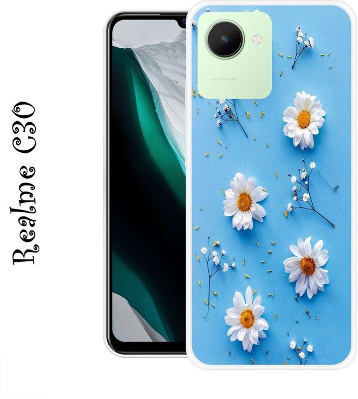 Shivay Mobicase Back Cover for Realme C30  (Black, White, Silicon, Pack of: 1)